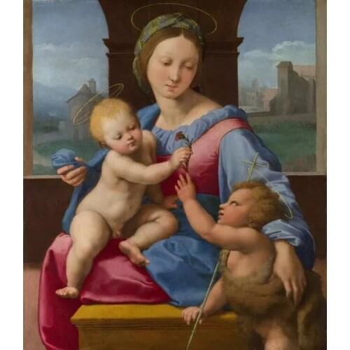 Wholesale oil painting # GOOD ART >HOME Church Religious ART Raffaello Raphael - The Garvagh Madonna ART PRINT PAINTING