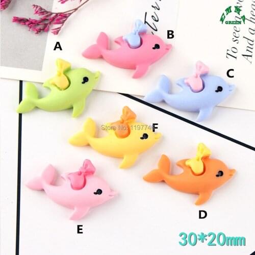 Resin Charms For Slime Baby Dolphin Charms 10pcs Resin cabochons flatback for diy scrapbooking cute Cartoon charms for kids