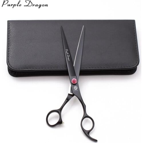 8" 22cm Purple Dragon 440C Black Clippers For Dogs Cats Cutting Shears Animal Regular Scissors Professional Pets Scissors Z9102