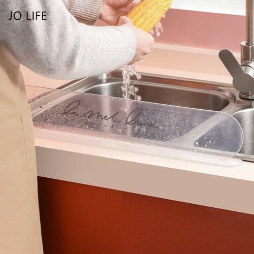 JO LIFE Transparent Sink Water Splash Guard Waterproof Board Anti-splash Baffle Rack with Sucker for Kitchen Home