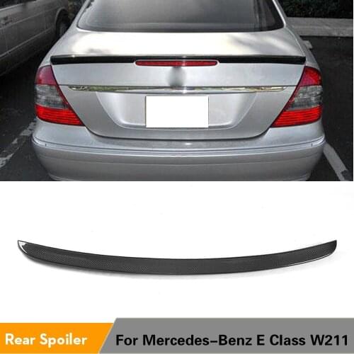 For Mercedes-Benz E Class 2003 - 2009 Carbon Fiber Rear Wing Spoiler Trunk Boot Lip Spoiler