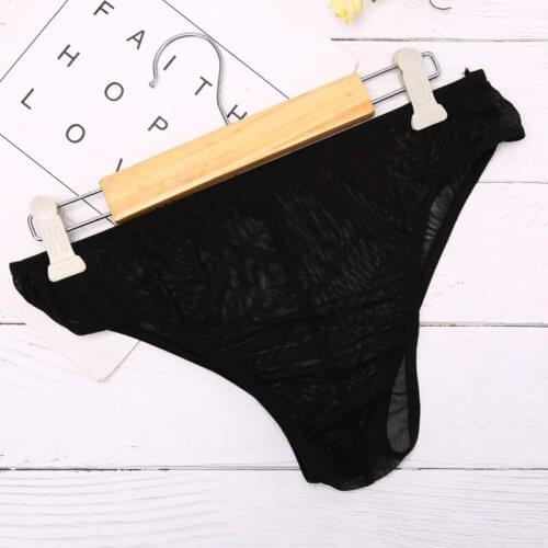 Mens Mesh Panties Low Waist Underwear Soft Breathable Knickers Short Briefs