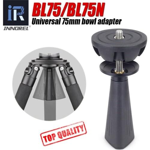 Universal Aluminum Alloy Bowl Adapter Half Ball Flat to Tripod Bowl for Tripod Fluid Head DSLR Camera 75mm Bowl