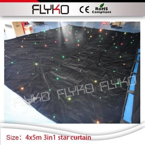 Magic RGB full color gathering flexible led curtain wall 4*5m led star drop curtain