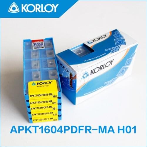 100PCS KORLOY APKT1604PDFR-MA H01 Cemented carbide inserts CNC milling insert Processing copper aluminum