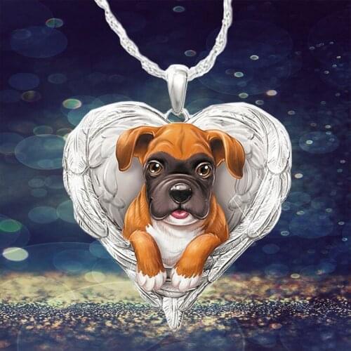 Heart Angel Wings Cute Dog Cheap Jewerly Accessories for Women Wholesale Necklace for Women Halloween Jewelry Pendant Necklace