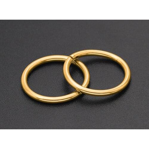 Gold Hoop Earrings for Women Stainless Steel Nose Ring and Breast Ring Simple Round Black Earring Gifts for Women Accessories