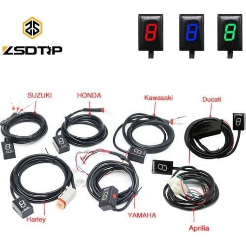 ZSDTRP 1-6 Level Ecu Plug Mount Speed Gear Display Indicator For Harley Kawasaki Yamaha Honda Suzuki CBR600 CB1000 GSXR 600 Z800