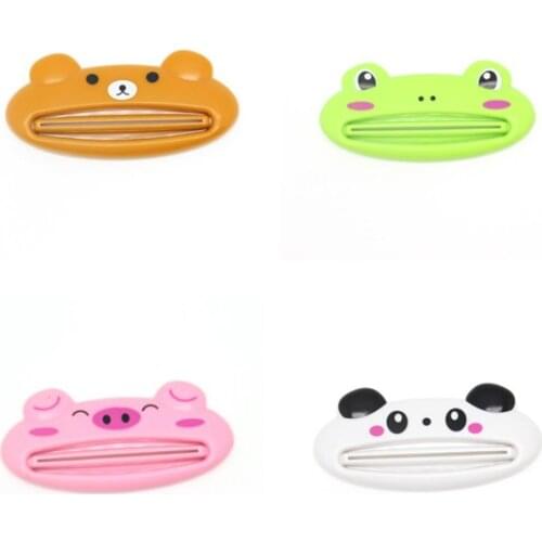 2Pcs Cartoon Dispenser Squeeze Tube Squeezer Easy Press Toothpaste Tube Dispenser Rolling Holder Bathroom Tools 5 Types Random