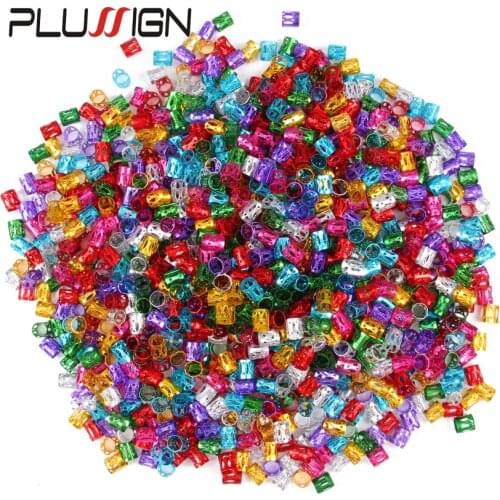50-100 Pcs Dreadlock Beads Metal Hair Clips Accessories For Dreadlocks 7 Colorful Adjustable Hair Bead Golden Silver Hair Rings