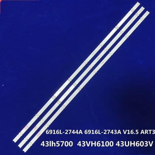 84cm LED backlight 7/8LEDs for LG 43" 43lh5700 TV 43VH6100 43UH603V 6916L-2744A 6916L-2743A V16.5 ART3 LC430DGE FJ M2 43lh590v