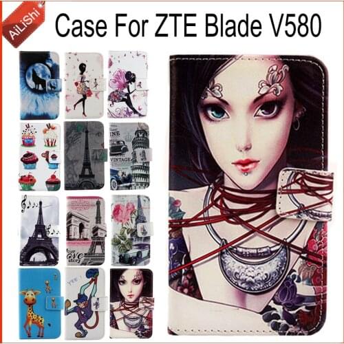 AiLiShi Factory Direct! For ZTE Blade V580 Case Flip Holder Wallet Leather Case Cover Bag 100% Special Phone Accessories