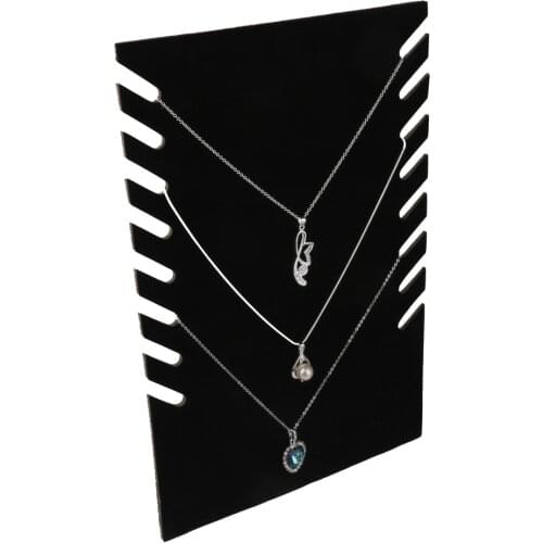 Black Velvet Cardboadrd Jewelry Necklace Pendant Display Showcase Rack Shop Counter Home Stand Jewelry Holder