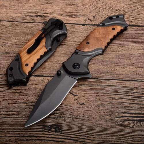 Damascus Folding Blade Knife Tactical Hunting Camping Survival Pocket Knife Titanium Blade Survival Folding Pocket Knives Tools