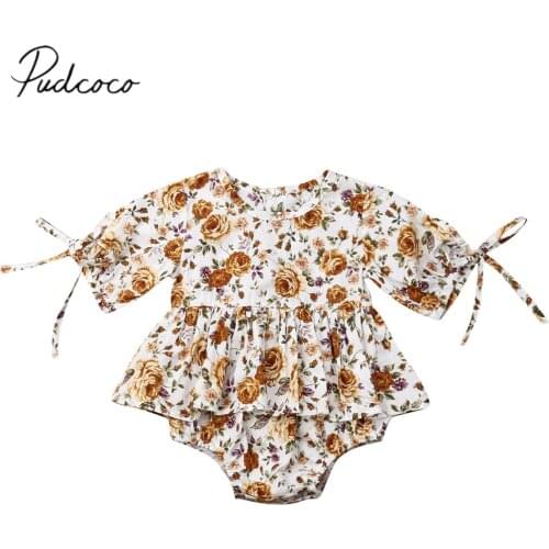 2019 Baby Summer Clothing Newborn Infant Baby Girl Floral Print Bodysuit Short Sleeve Jumpsuit Outfits Strap Sunsuit Clothes