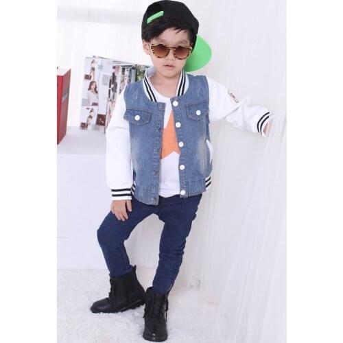 Boy denim jacket kids spring/autumn Coats Jean Jackets for boys Windbreakers Children Outerwear Fashion Long Sleeve Child Cloth