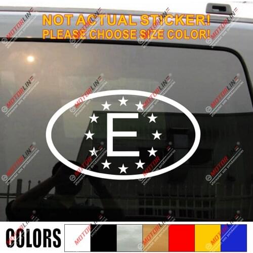 E Spain oval Country Code European Union Flag Decal Sticker Car Vinyl pick size