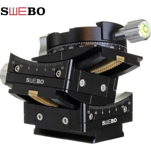 Swebo Gon 3D Worm Geared Leveling Goniometer Tripod Head,Pan and 2-Way Tilt