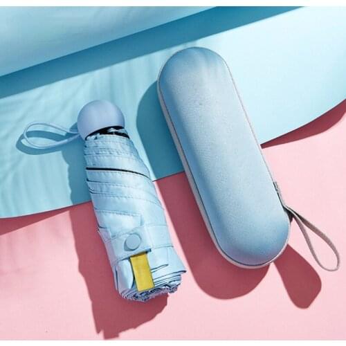 Capsule Umbrella 50% Off Spectacle Case Umbrella Ultra Light Mini Sunscreen Vinyl Sunshade Small Sunny Rain Umbrella