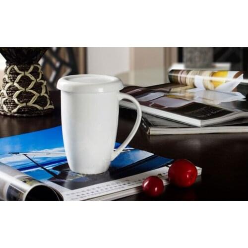 Ceramice mug with lid, 360ml coffee mug with lid, logo printing is available for big order
