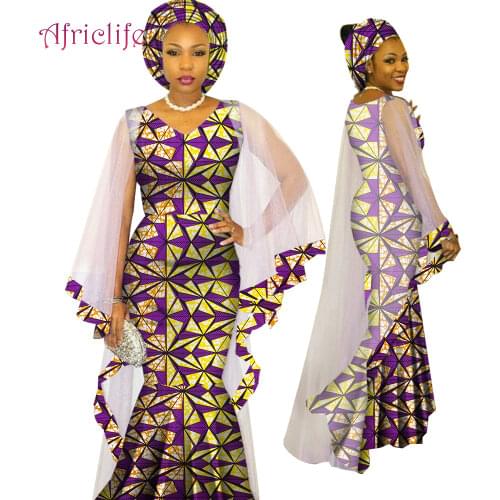 March Headwrap Ankara African Print Fashion Dresses Newest African Traditional Ethnic Style Women Clothing WY4624