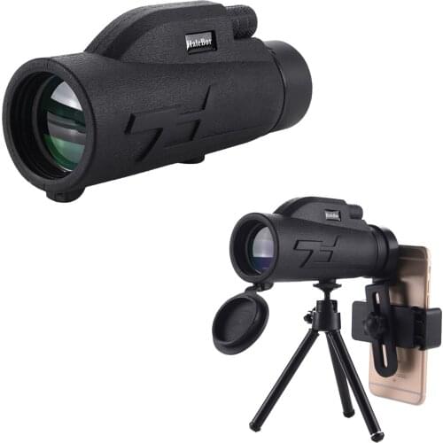 12 X 40 HD Anti-fog Monocular Waterproof Mini Portable Telescope With Tripod And Smartphone Holder For Camping Hiking
