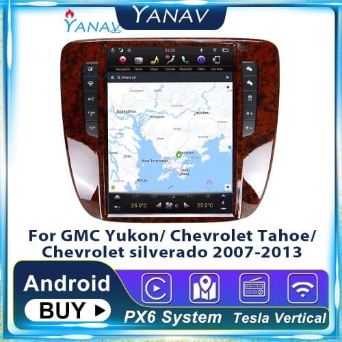 Android Multimedia Receiver Car Radio For GMC Yukon/ Chevrolet Tahoe/Chevrolet Silverado 2007-2013 Tape Recorder Tesla Vertical
