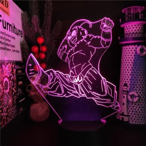 Dragon Ball Z Majin Buu 3D Night Lights Set Boo Lamp Super Saiyan Color Changing Xmas Gift Lighting DBZ Visual Led Lampara