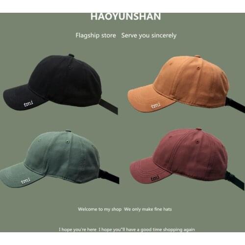 2021 New Retro Fashion Trends Embroider Baseball Hats Orange Black Green Brown Peak Cap for Woman Man Hat Cap Wholesale