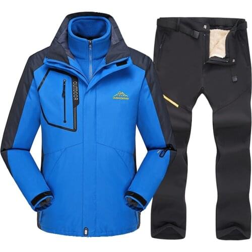 2021 New Mens Ski Suit Thermal Waterproof Windproof Hiking Jacket Pants Sets Winter Outdoor Snow Skiing Snowboarding Coats Sets