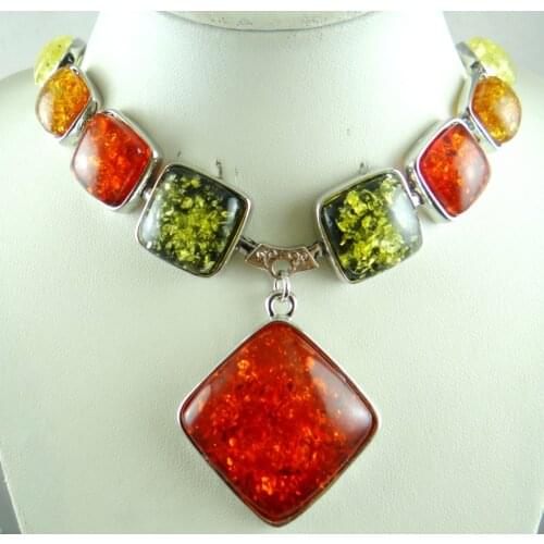 The New Fashion Precious Modernist teardrop golden honey pressed Ambers Pendant Necklace jewellery making A34