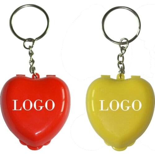 Print logo CPR Mask KeyChain Mouth To Mouth Rescue Shields In Mini Heart Box Red Cpr Face Mask First Aid Kit Portable