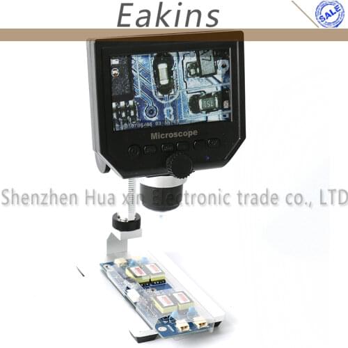 High Quality 1-600x 3.6MP Portable USB Digital Electronic Microscope VGA Microscope 8 LED 4.3" For Phone Repair