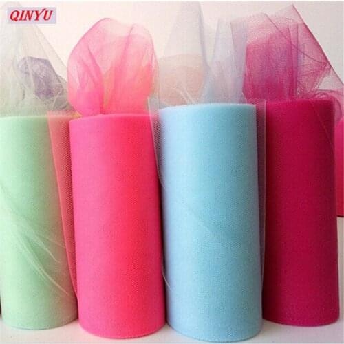 15CM*22M Mariage Yarn Tulle Roll Sheer Crystal Organza Fabric Birthday Event Party Supplies for Wedding Decoration 6ZSH759
