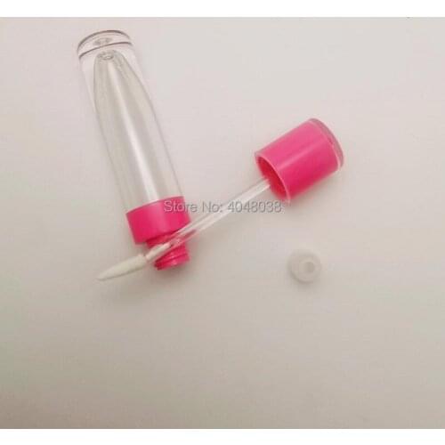 Empty 6.5ML Lipgloss Tube Round Pink White Black Cosmetic Lipgloss Containers DIY Lip Gloss Tubes with Clear Wands 500pcs