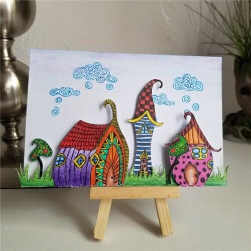 YaMinSanNiO Christmas Stamps House Clear Stamps for Scrapbooking Cloud Rubber Stamps for Card Making New 2019