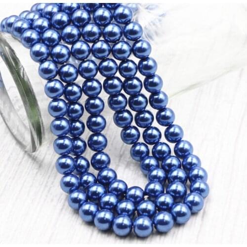 Jewelry Making Imitation Shell Pearl Round Glass Pearl Spacer Loose Beads DIY Necklace Bracelet Earring Accessories 15" B7