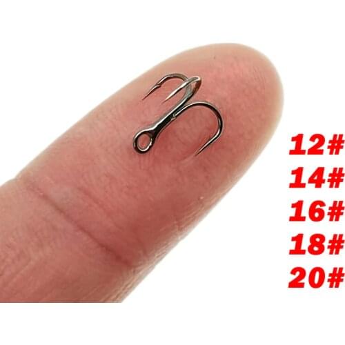 New High Quality 5pcs/box 2xStrengthen Micro Small Origin Steel Alloy Sharp Lure Treble Hook 12-20# Fishing Tackle with Box