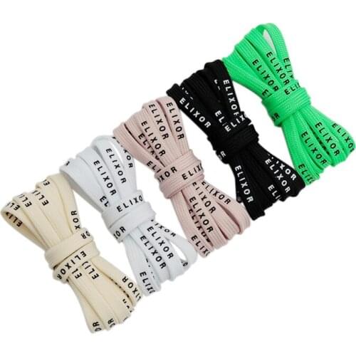 Coolstring Pretty Silk Screen Lace 7MM "ELIXOR" Letter Printing Sneaker Cord Fashion Printed Flashing Anti-Fading Shoe String