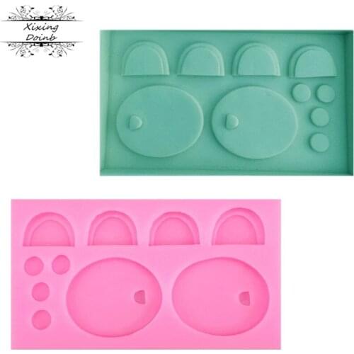 DIY Cartoon Bear eyes and ears shape decoration silicone mold fudge chocolate mold cake decoration tools