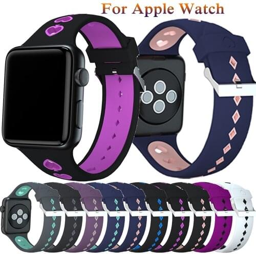Classic silicone strap For Apple Watch 40mm 44mm 38mm 42mm sport smart watch bands for Apple Watch series 4 3 2 1 Watch bracelet