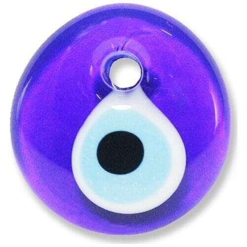 Modern 10 Pcs 4cm Perforated Glass Evil eye bead trinket baratija حلية орнаментальный