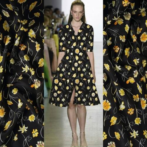 Mulberry silk crepe de chine fabric cloth per meter 140 cm wide 16mm printed clothing dress fabric alibaba express