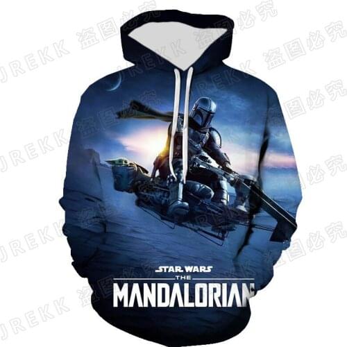 The Mandalorian 3D Print Sweatshirts Men Women Children Boba Fett Hoodies Pullover Long Sleeve Boy Girl Kids Streetwear Tops
