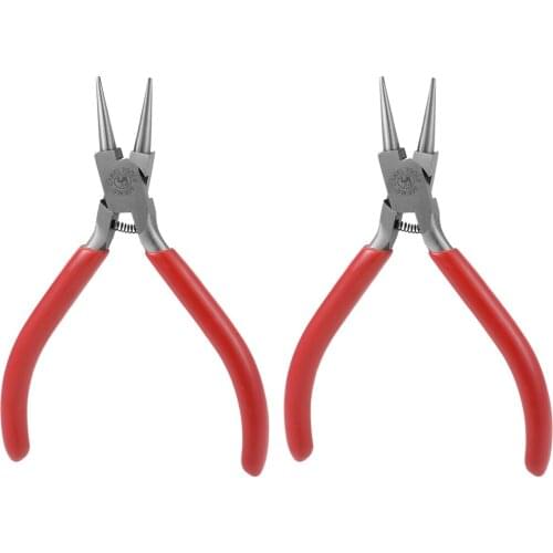 Uxcell Round Nose Pliers 4.7-Inch, Jewelry Pliers Forged from Chrome-Vanadium Steel, 2 Pcs