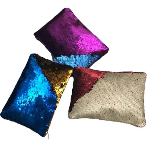Ladies Sequin Handle Bags Women Reversible Sequins Glitter Handbag Evening Clutch Bag Purse Cosmetic Bag Zipper