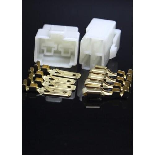 10sets 6.3mm 4Way Electrical automotive wire Connector Kits Male Female socket plug terminal for Motorcycle Car