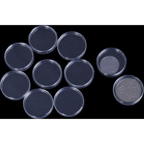 10pcs/pack Transparent Coin Capsules Crafts Containers Storage/Collection Boxes Holders Diameter 26mm