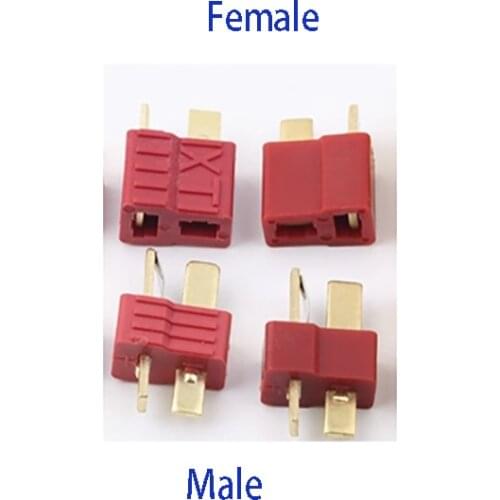 100pcs Aircraft model non-slip gold-plated T-type male and female plugs, high temperature resistant T plug, high current plug