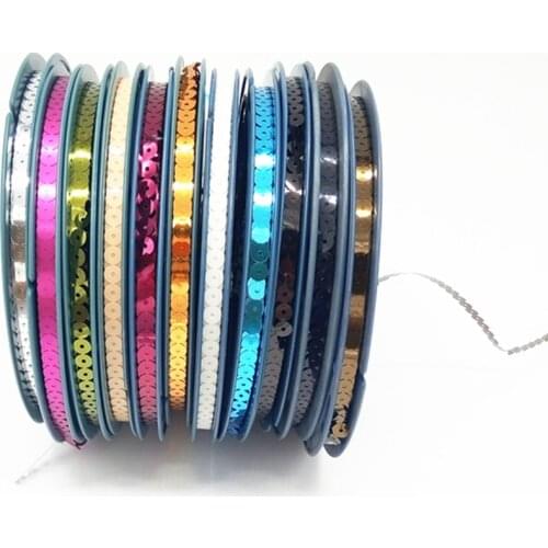 12pcs Garments spare parts sequins roll disk reel 7mm flat glitter Sequins length 95meters per reel for sale